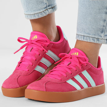 Adidas Sportswear - Baskets Femmes VL Court 3.0 K JS5013 Shock Pink Semi Flash Aqua Lucid Lemon