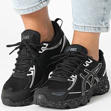 Asics - Zapatillas Mujer Gel Venture 6 GS 1204A162 Negro Plata Pura