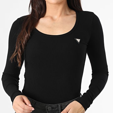 Guess - Tee Shirt Manches Longues Femme V4BP07-K8RT2 Noir
