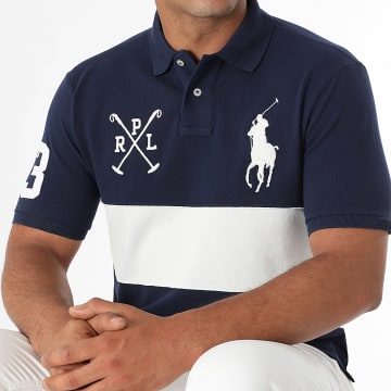 Polo Ralph Lauren - Polo personalizzata slim fit Original Player Navy Blue White