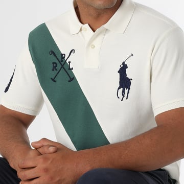 Polo Ralph Lauren - Polo Manga Corta Personalizado Slim Fit Big Player Beige Verde