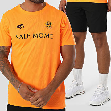 Sale Môme Paris - Ensemble Maillot Et Short Jogging Tech FC Nounours Noir Orange Fluo