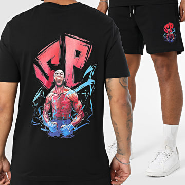 Super Prodige - Conjunto de camiseta y pantalón corto Energie Negro Rojo