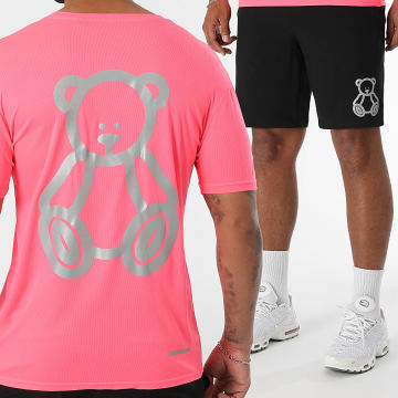 Teddy Yacht Club - Ensemble Maillot Et Short Jogging Basic Outline Rose Fluo Réfléchissant