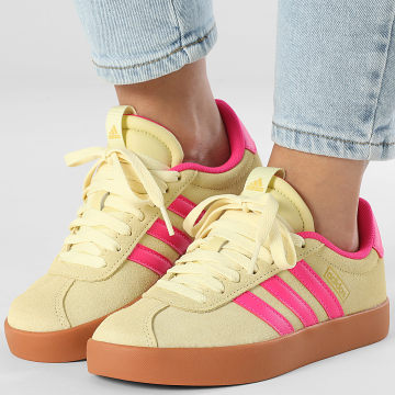 Adidas Sportswear - Baskets Femme VL Court 3.0 JR8649 Powder Yellow Shock Pink Gold Metallic