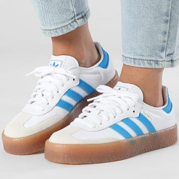 Adidas Originals - Baskets Femme Sambae JQ1236 Footwear White Bright Blue Gold Metallic