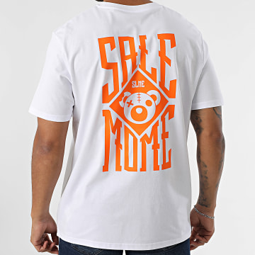 Sale Môme Paris - Tee Shirt Oversize Large Teddy Squarred Bianco Arancione