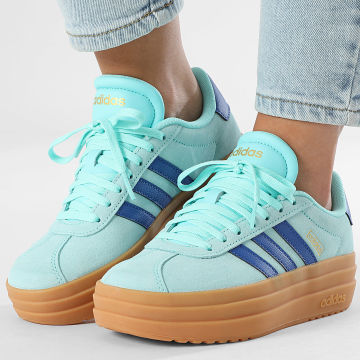Adidas Sportswear - Baskets Femme VL Court Bold JS3813 Flash Aqua Royal Blue Gold Metallic