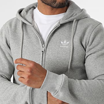 Adidas Originals - Sweat Zippé Capuche Essential JY6167 Gris Chiné