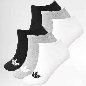 Adidas Originals - Lot De 6 Paires De Chaussettes Liner JW5338 Noir Gris Chiné Blanc
