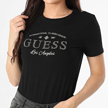Guess - Damen T-Shirt V5YI13-J1314 Schwarz Goldene Strasssteine