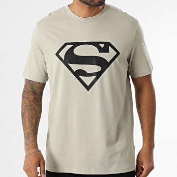 DC Comics - Camiseta Logo Superman Beige Piedra Negra