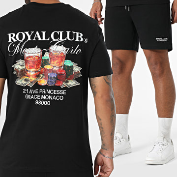 Luxury Lovers - Royal Club Monte Carlo Black Tee Shirt and Jogging Shorts Set