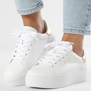 Tommy Hilfiger - Baskets Femme Essential Platform Court 8756 White Gold
