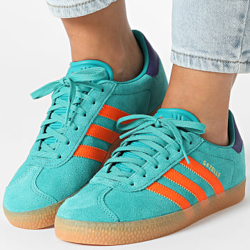 Adidas Originals - Baskets Femme Gazelle J JR5943 Pure Teal Impact Orange Collegiate Purple