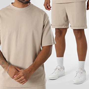 MTX - Ensemble Tee Shirt Oversize Et Short Jogging 096 Beige Foncé