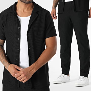 MTX - Ensemble Chemise Manches Courtes Et Pantalon Côtelé 017 Noir
