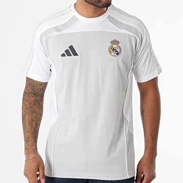 Adidas Sportswear - Tee Shirt A Bandes Real Madrid JN3062 Gris Blanc
