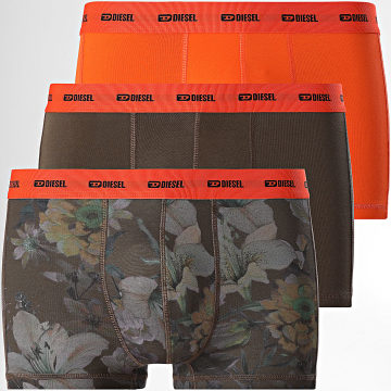 Diesel - Set De 3 Boxers A17832-0DLBU Caqui Verde Floral Naranja