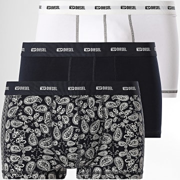 Diesel - Juego de 3 A17832-0AJFE Azul marino Blanco Beige Bandana Boxers