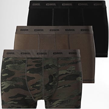 Diesel - Juego De 3 Boxers A17832-0IKBL Negro Verde Caqui Camuflaje