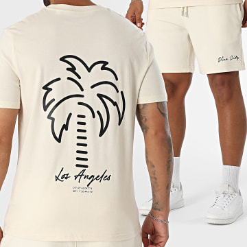 Luxury Lovers - Vice City Los Angeles Beige Zwart T-shirt En Joggingbroek Set