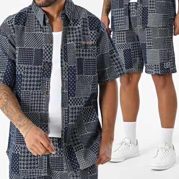 MTX - Ensemble Chemise Jean Manches Courtes Et Short Jean 17A Bleu Denim
