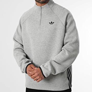 Adidas Originals - Sweatshirt mit Reißverschluss und Kragen Spacer Drill JX1508 Grau meliert