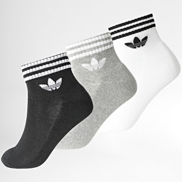 Adidas Originals - 3 Paar Socken 3 Stripes Ankle JV7437 Schwarz Grau Weiß