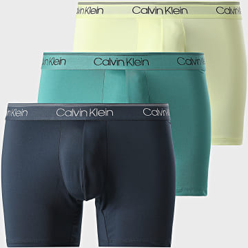 Calvin Klein - Juego de 3 calzoncillos NB2570A Azul Marino Pato Amarillo