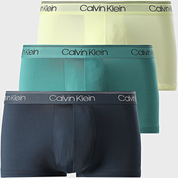 Calvin Klein - Set De 3 Boxers NB2569A Azul Marino Amarillo Petróleo