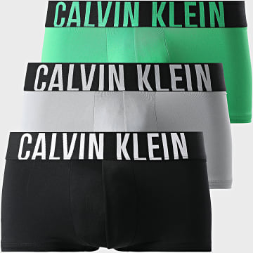 Calvin Klein - Juego de 3 calzoncillos NB3611A Negro Verde Gris