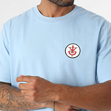 Dragon Ball Z - Tee Shirt Oversize Large Badge Vegeta Bleu Clair