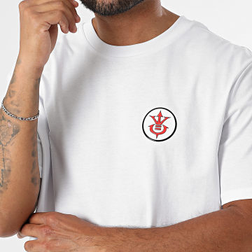 Dragon Ball Z - Tee Shirt Oversize Large Badge Vegeta Blanc