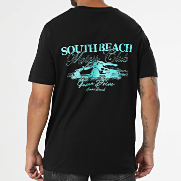 Luxury Lovers - Tee Shirt Oversize South Beach Motors Club Noir Turquoise