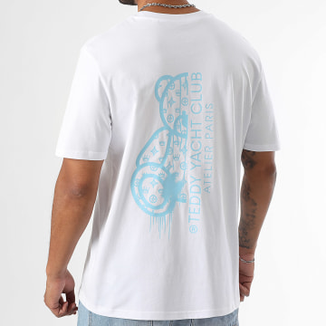 Teddy Yacht Club - Oversized T-shirt Atelier Paris Wit Lichtblauw