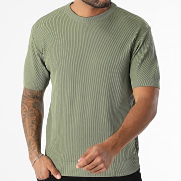 Mackten - Camiseta acanalada 45 verde caqui