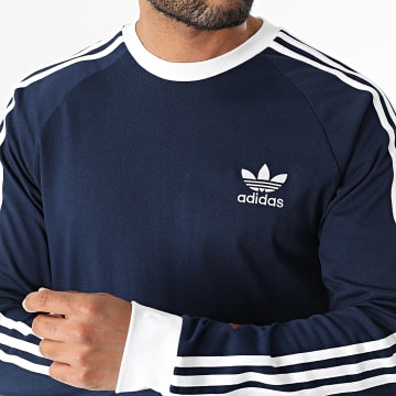 Adidas Originals - Tee Shirt Manches Longues 3 Stripes IM9428 Bleu Marine