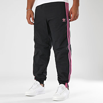 Adidas Originals - Pantaloni da jogging Firebird JY1338 Nero Rosa Fluo
