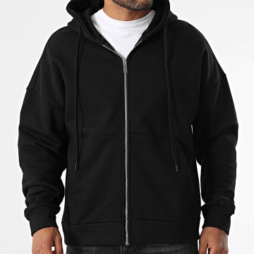 ADJ - Oversize-Zipper-Sweatshirt mit Kapuze 035 Schwarz