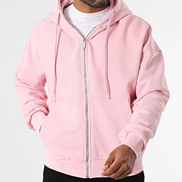 ADJ - Sweat Capuche Zippé Oversize 035 Rose