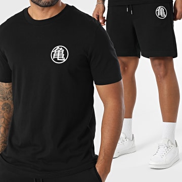 Dragon Ball Z - Ensemble Tee Shirt Et Short Jogging Molleton Kame Noir Blanc