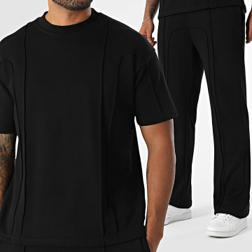 Ikao - 109 Set di maglietta nera e pantaloni da jogging