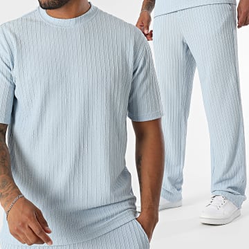 Ikao - Ensemble Tee Shirt Oversize Large Et Pantalon Loose Fit 104 Bleu Clair