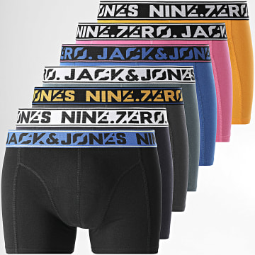 Jack And Jones - 7er-Pack Boxershorts Nine Zero Solid Schwarz Orange Grau Rosa Blau