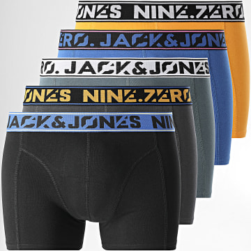 Jack And Jones - 5er-Pack Boxershorts Nine Zero Solid Orange Königsblau Grau Schwarz Grau Anthrazit