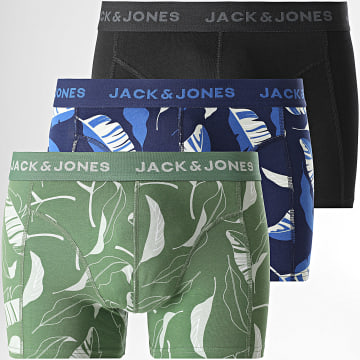 Jack And Jones - 3er-Pack Cabanas Boxershorts Grün Marineblau Schwarz
