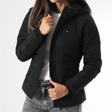 Tommy Jeans - Cappotto imbottito da donna con cappuccio 0959 Nero