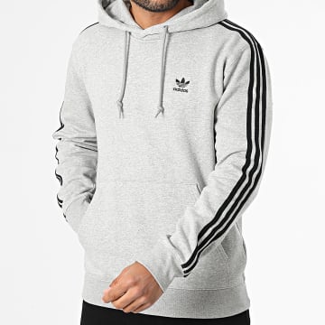 Adidas Originals - Sweat Capuche 3 Stripes JY1376 Gris Chiné