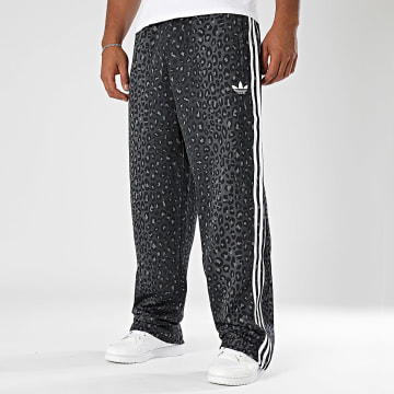 Adidas Originals - Pantaloni da jogging Firebird JV7582 Grigio antracite Nero Leopardo